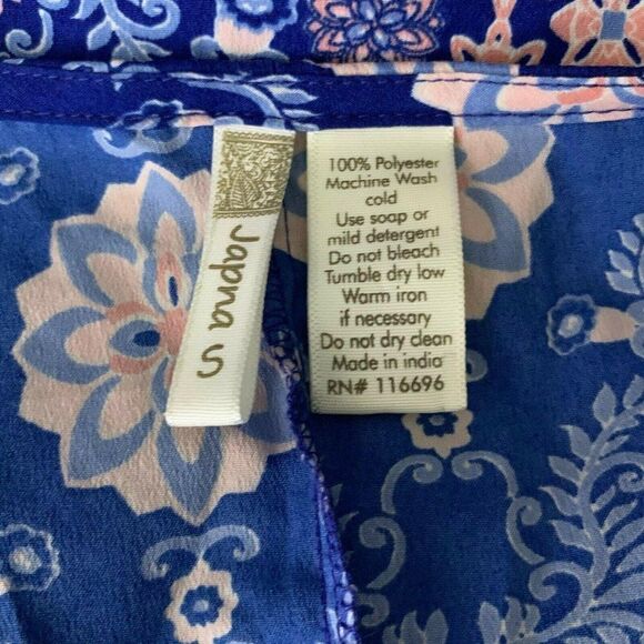 Japna Surplice Floral Shorts Romper S Blue Pockets - Picture 8 of 8